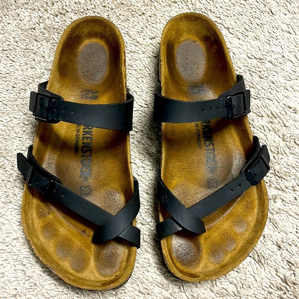 Black Birkenstock Sandals size 38 or 8.5 womens